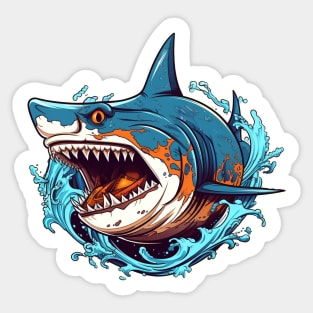 Shark Bite Powerful Shark gliding through the water Sticker